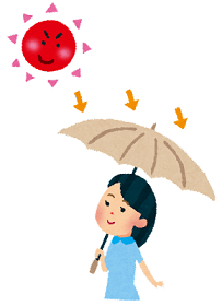 日傘を指している女性