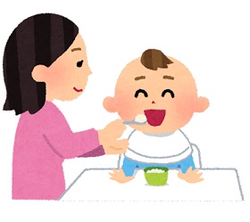 離乳食を食べている子ども